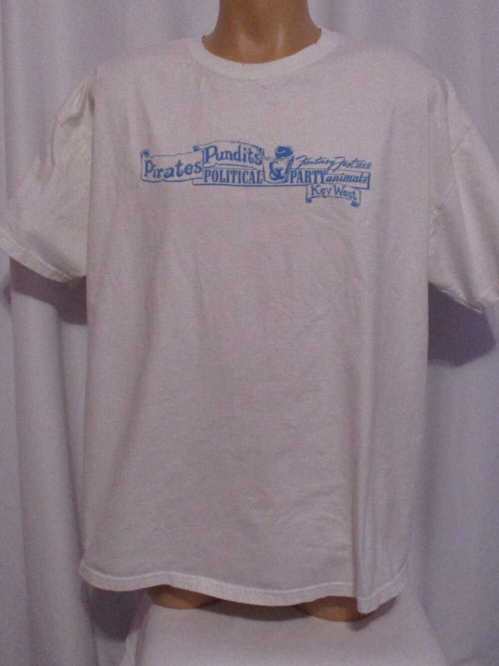 Fantasy Fest Shirt XL White Pirates Pundits Political Party Key West Hanes